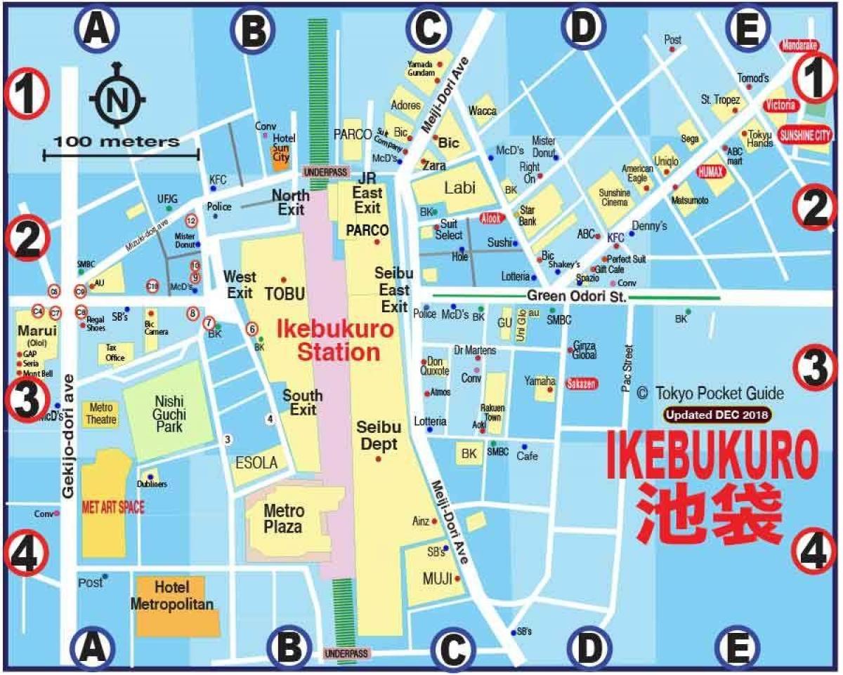 map of Ikebukuro Tokyo
