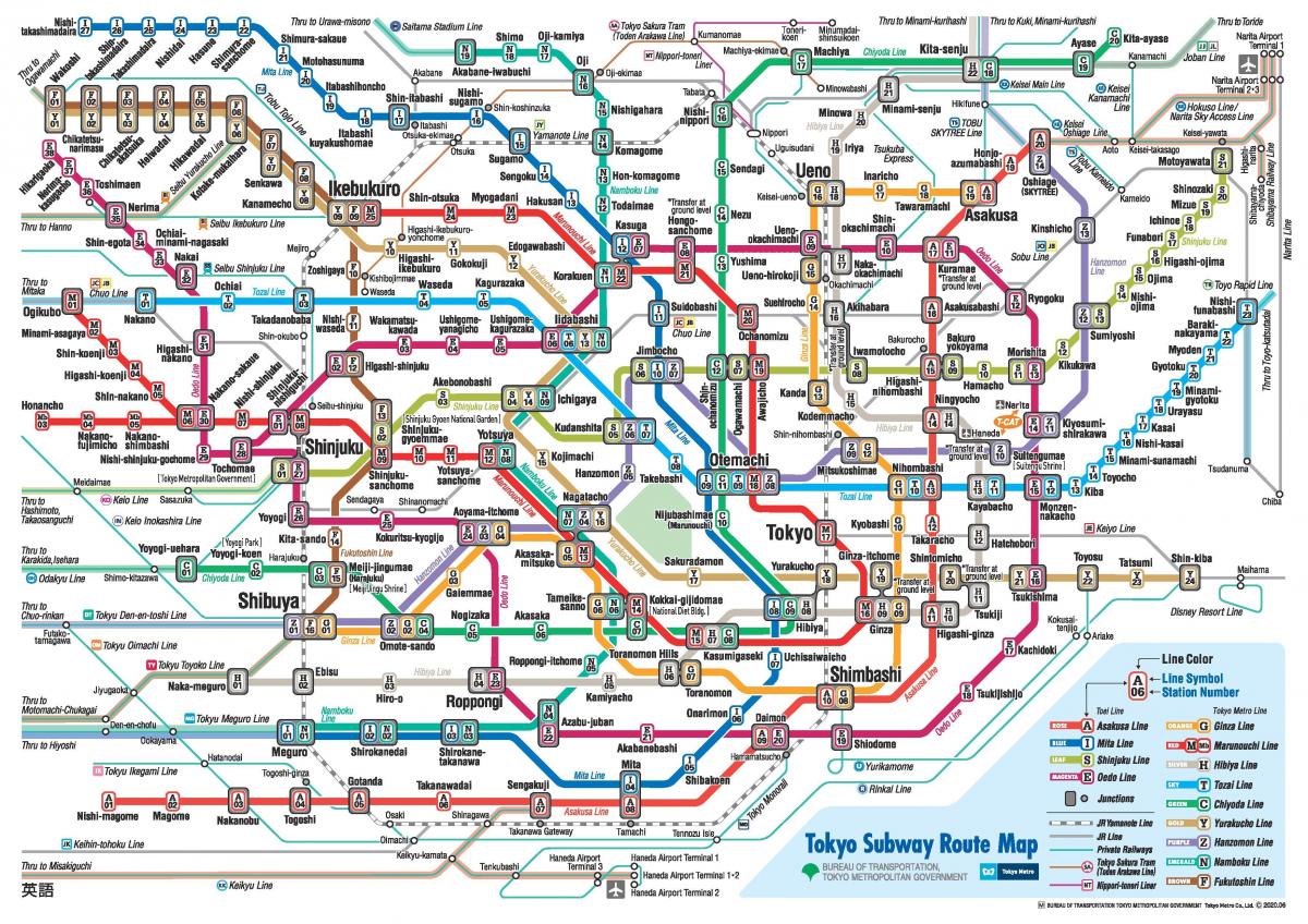 Tokyo subway map in english