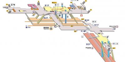 Map of Shimbashi station