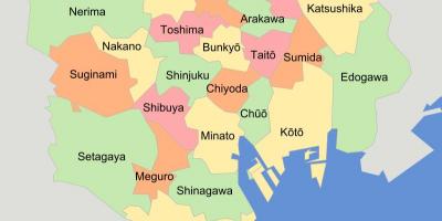 Map of Tokyo wards