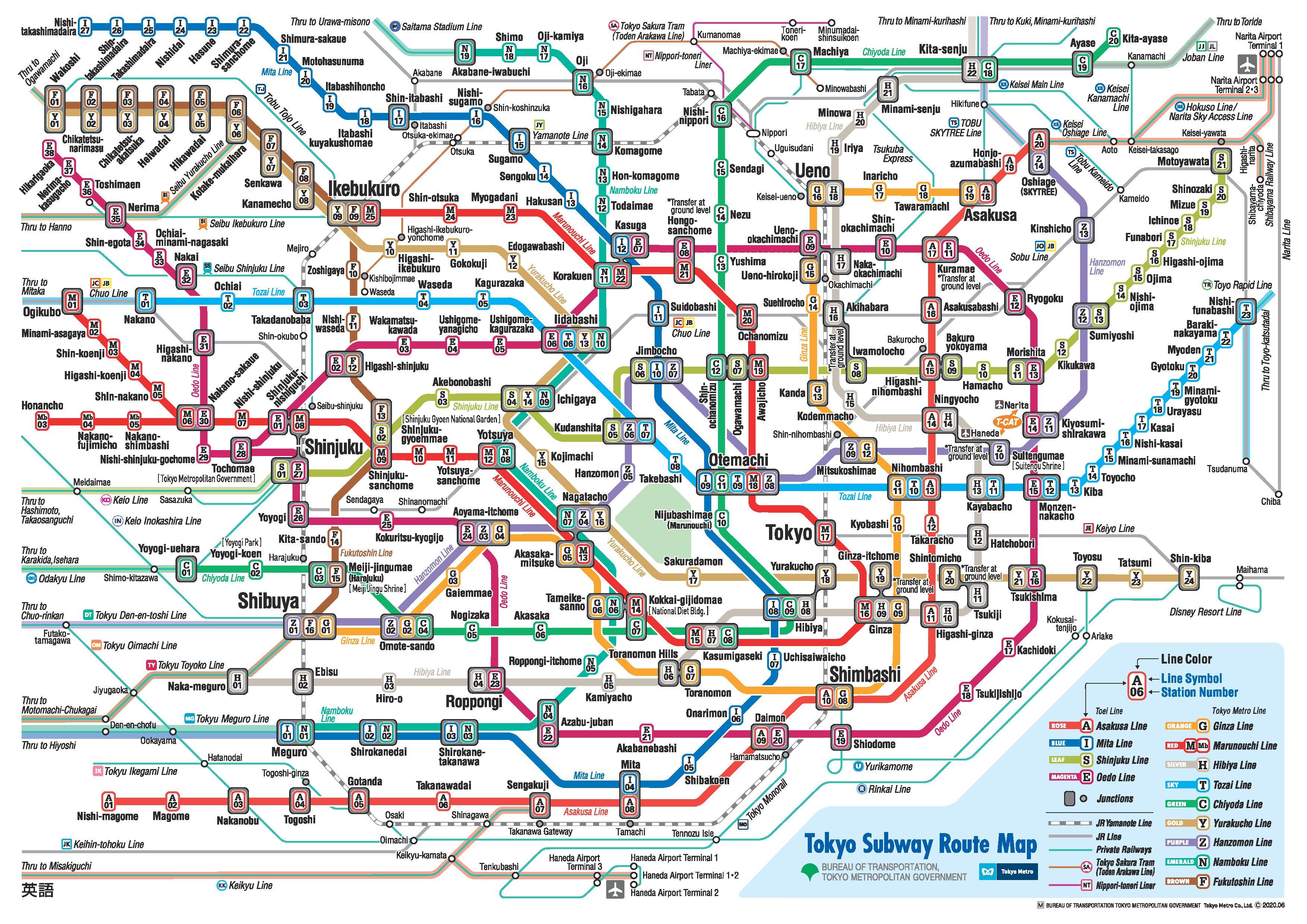 Japan Metro Map   Tokyo Metro Map English 