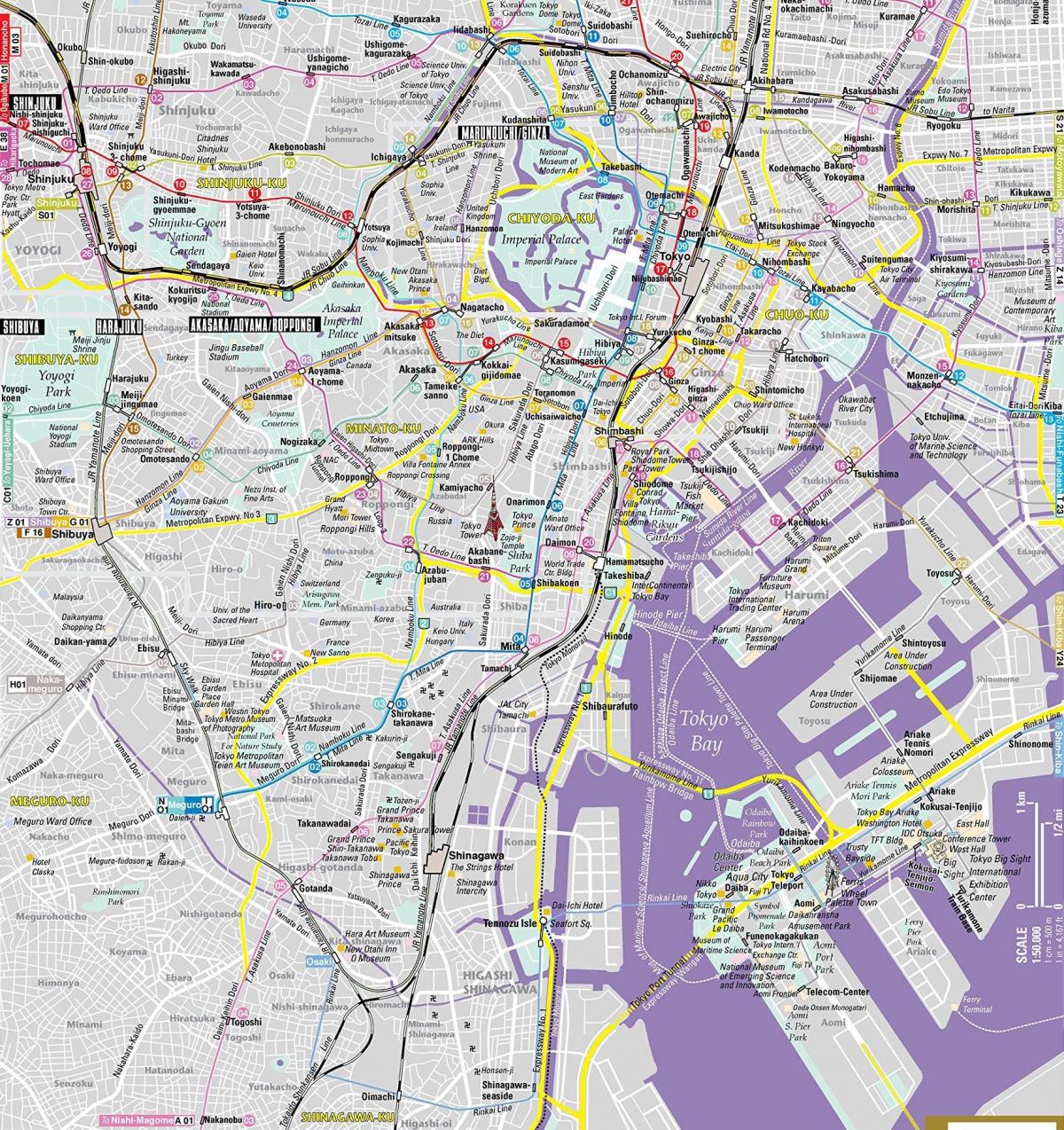 map of central Tokyo