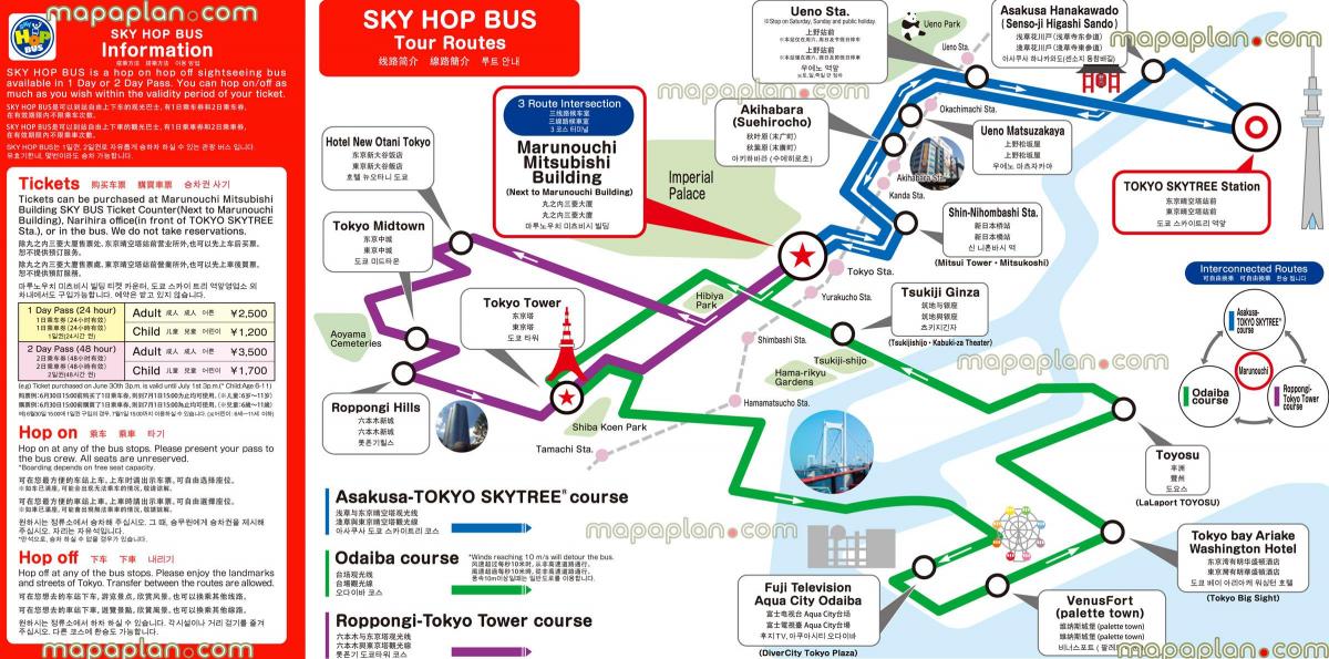 Tokyo hop on hop off bus map