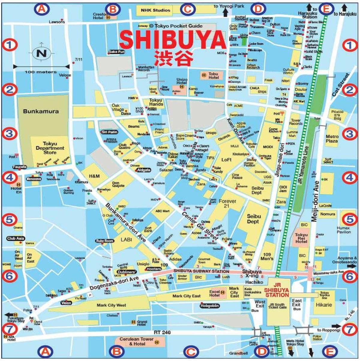map of Shibuya Tokyo