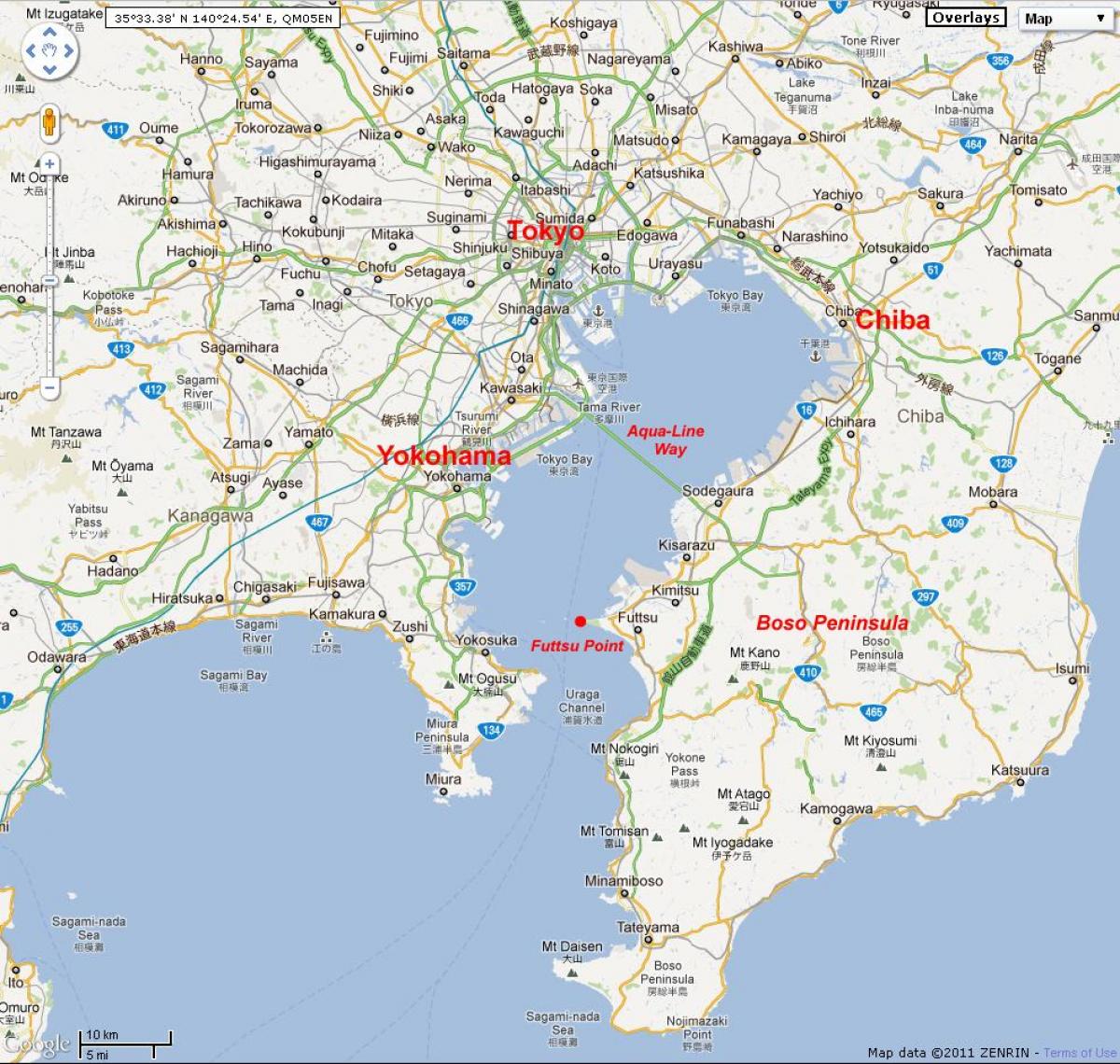 map of Tokyo bay