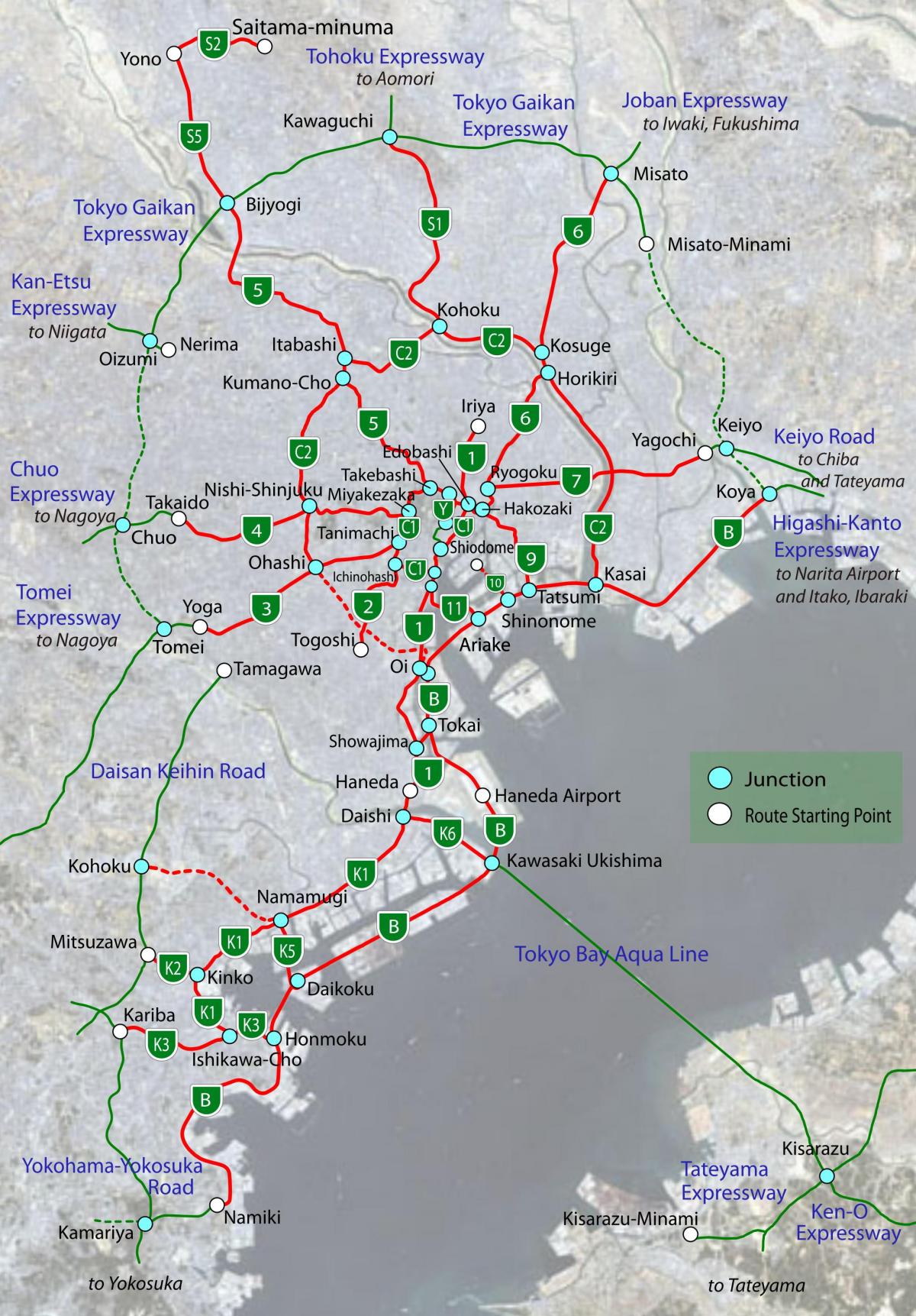 map of Tokyo highway