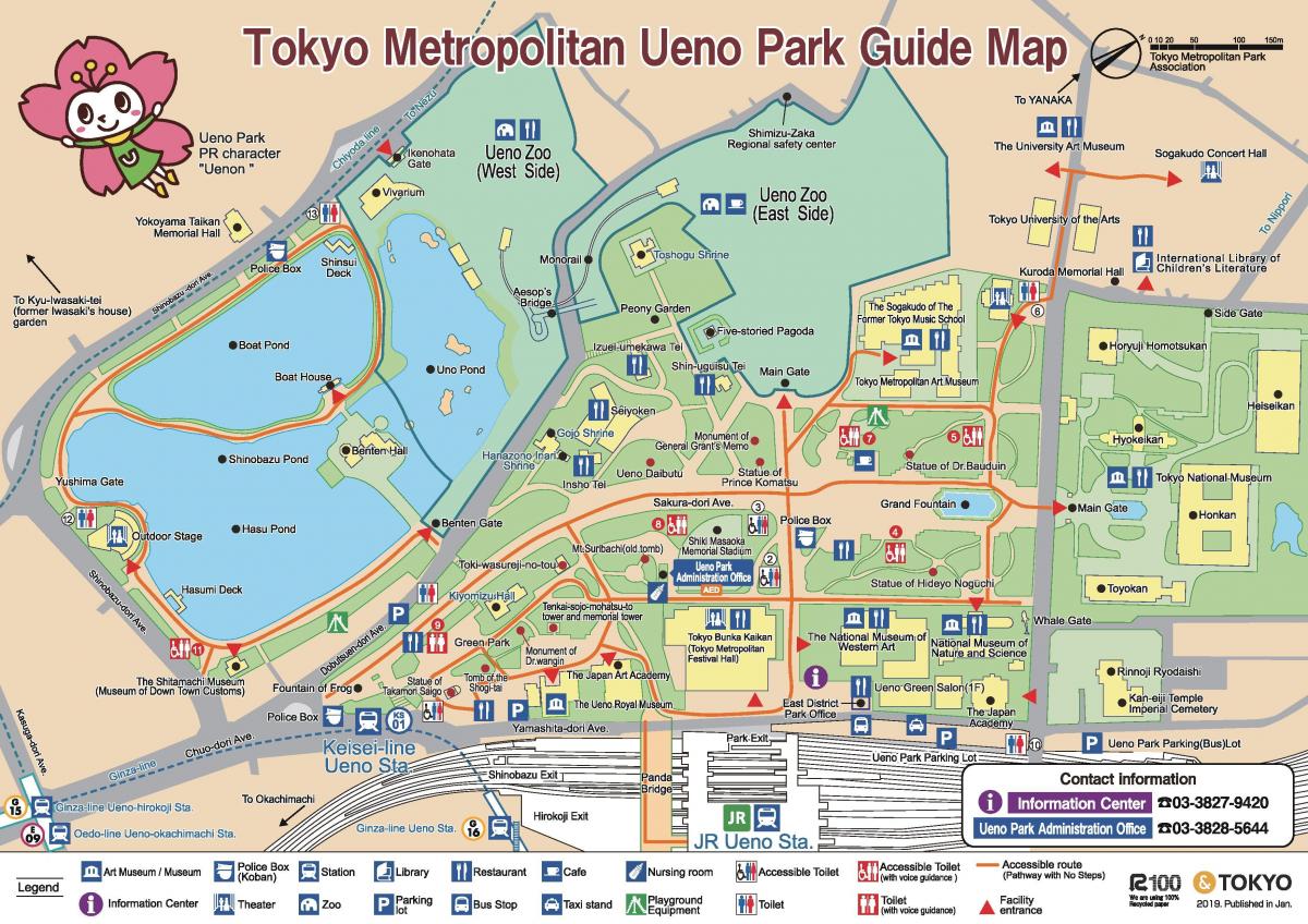 map of ueno park
