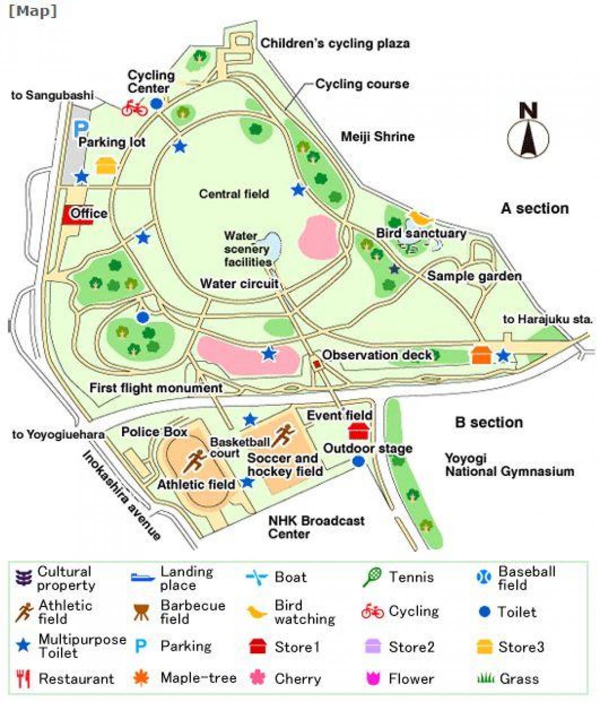 map of Yoyogi Park
