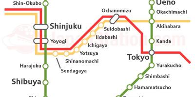 Tokyo JR line map
