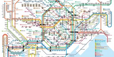 Map of JR lines in Tokyo