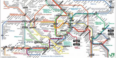 JR rail map Tokyo - JR rail Tokyo map (Kantō - Japan)